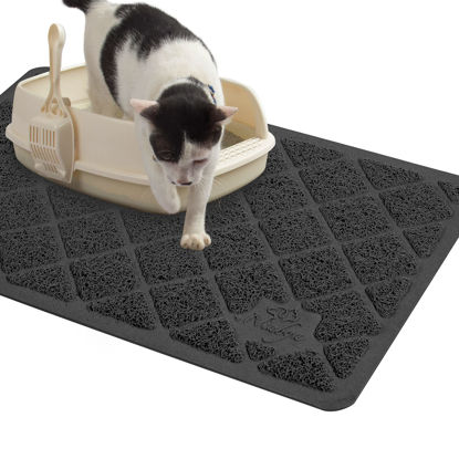 Picture of Niubya Premium Cat Litter Mat, Litter Box Mat with Non-slip and Waterproof Backing, Litter Trapping Mat Soft on Kitty Paws and Easy to Clean, Cat Mat Traps Litter from Box