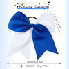 Picture of 2 Packs Jumbo Cheerleading Bow 8 Inch Cheer Hair Bows Large Cheerleading Hair Bows with Ponytail Holder for Teen Girls Softball Cheerleader Outfit Uniform (Blue and White)