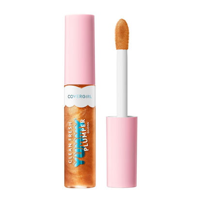 Picture of Covergirl Clean Fresh Yummy Gloss, 900 It's Gold Outside, Plumper Gloss, Shiny Gloss, Vegan Formula, Volumizing Lip Plumper, Easy to Apply, Minty Flavor, 0.33oz