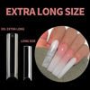 Picture of UNA GELLA Tapered Square Nail XXL Tips 120 PCS No C Curve Gel Extra Long Straight Nails Half Fake Trace for Acrylic Home DIY with Box