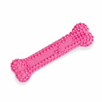 Picture of Nylabone Puppy Teething and Soothing Chew Toy - Puppy Chew Toys for Teething - Puppy Supplies - Chicken Flavor, Pink, X-Small/Petite (1 Count)