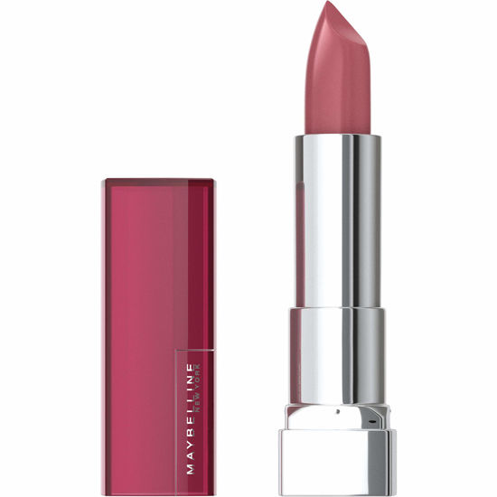 Picture of Maybelline Color Sensational Lipstick, Lip Makeup, Cream Finish, Hydrating Lipstick, Nude, Pink, Red, Plum Lip Color, Rosy Risk, 0.15 oz; (Packaging May Vary)