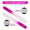 Picture of CANVALITE Glass Nail File for Natural Nails Double Sided 180/320 Grit Crystal Nail Files with Case Glass Fingernail File Stocking Stuffers for Women Girls Gifts, Fuchsia