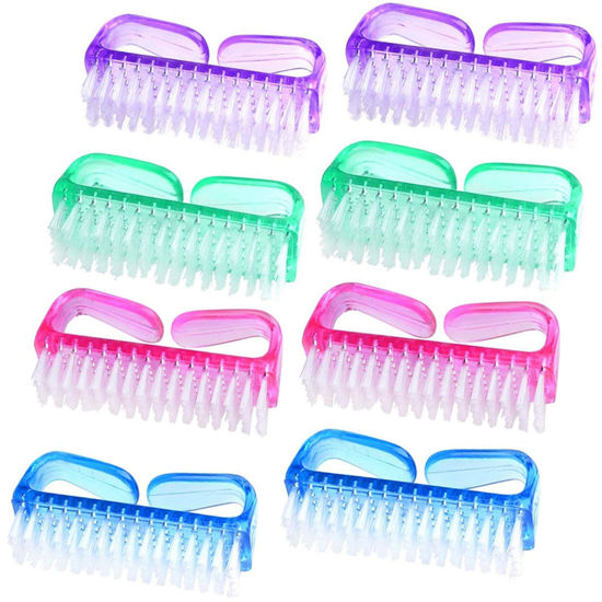 Picture of Handle Grip Nail Brush, Nail Cleaning Brushes Pedicure Scrubbing tool, Toes Fingernail Brush Scrub Cleaner kit for Men and Women 8 Pack (Multicolor)