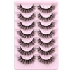 Picture of D Curl Lashes Fluffy Faux Mink Eyelashes Natural Look 16mm Wispy False Eyelashes Extensions Strip Lashes Pack 7 Pairs