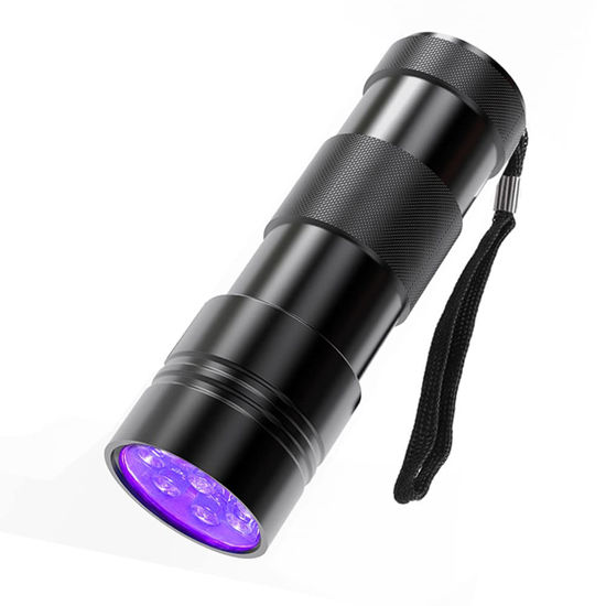 Picture of COSOOS Black Light UV Flashlight, 12 LED Handheld Black light, Small UV Lights 395nm, Portable Pet Stain Detector for Dog Urine, Scorpions, and Bed Bugs.