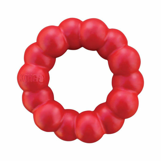 Picture of KONG Ring - Natural Rubber Ring Toy for Healthy Chewing Habits - Chew Toy Supports Dog Dental Health - Dog Toy Supports Instincts During Playtime - for Small/Medium Dogs