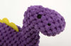 Picture of goDog Checkers Just for Me Dinos Bruto Squeaky Plush Dog Toy, Chew Guard Technology - Purple, Mini