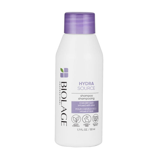 Picture of Biolage Hydra Source Shampoo | Hydrates & Moisturizes Dry Hair | Helps Repair Split Ends | Paraben-Free | For Dry Hair | Salon Shampoo | Weightless, Soft Finish | Vegan | Cruelty Free | 1.7 Fl. Oz