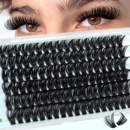 Picture of 80D Lash Clusters 108Pcs Individual Lashes Cluster 12-18MM Eyelash Clusters D Curl Wispy Fluffy Lash Clusters Eyelash Extensions DIY Lash Extension by Pleell