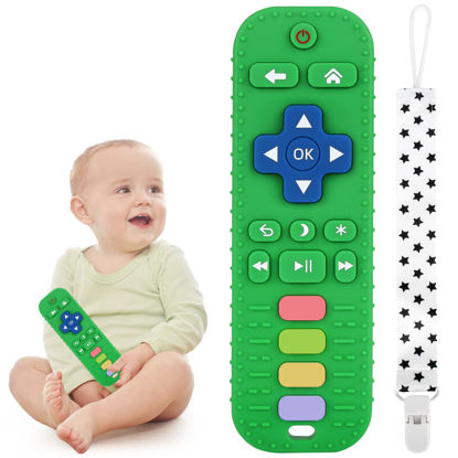 Picture of Chuya Remote Teethers Silicone Baby Teething Toys, TV Remote Teether for 6-12-18 Months Babies Infant Toddlers Teething Relief Chew Toys BPA Free (Green)