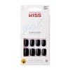 Picture of KISS Gel Fantasy Press On Nails, Nail glue included, 'Aim High', Black, Short Size, Squoval Shape, Includes 28 Nails, 2g Glue, 1 Manicure Stick, 1 Mini File, 1 Adhesive Tab