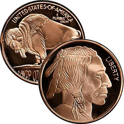 Picture of Private Mint Currency Design 1 oz .999 Pure Copper Medallion (Buffalo Nickel Design #3)