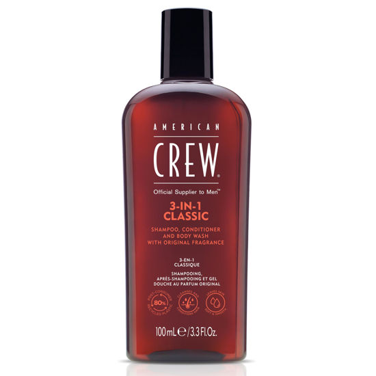 Picture of American Crew Shampoo, Conditioner & Body Wash for Men, 3-in-1, 3.3 Fl Oz