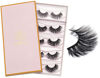 Picture of DYSILK Lashes False Eyelashes - Mink Lashes 5 Pairs 6D Faux Eyelash - Wispy Eyelashes Fluffy Strip Lashes Fake Eyelashes Reusable Lash Extension Kit | 15.5mm