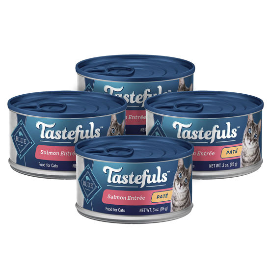 Picture of Blue Buffalo Tastefuls Natural Wet Cat Food Cans, Paté Style, Salmon Entrée 3-oz Cans (Pack of 4)