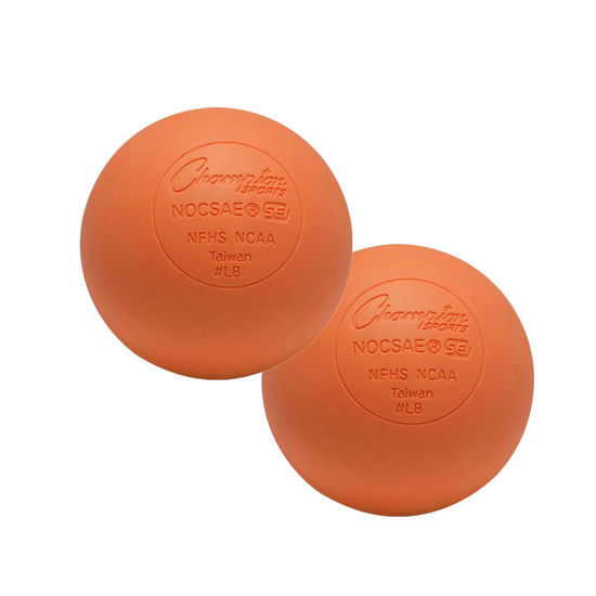 Picture of Champion Sports Orange Lacrosse Balls, Official Size - NCAA, NFHS & SEI Certified, 2 count (Pack of 1)