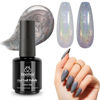 Picture of beetles Holographic Gel Polish, 1Pcs 15ml Reflective Silver Iridescent Gel Nail Polish Charme Glitter Gel Polish Flash Glitter Nail Gel Soak Off UV LED Lamp Holiday Gel Polish