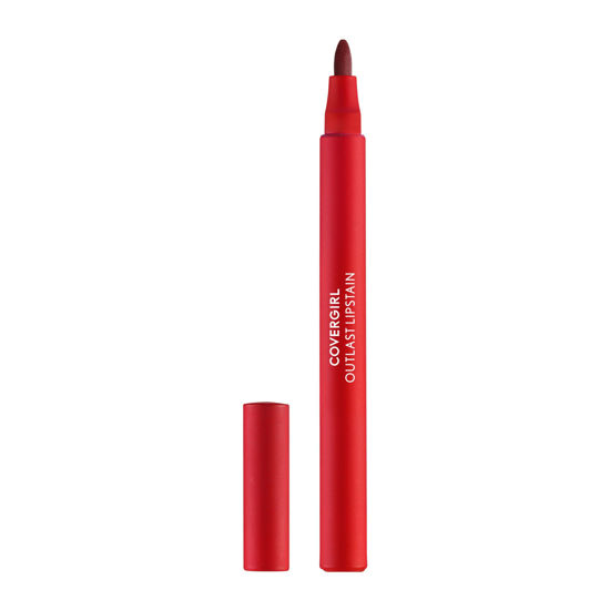 Picture of COVERGIRL Outlast, 55 Atomic Love, Lipstain, Smooth Application, Precise Pen-Like Tip, Transfer-Proof, Satin Stained Finish, Vegan Formula, 0.06oz