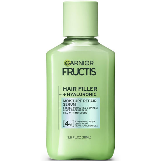 Picture of Garnier Fructis Hair Filler Moisture Repair Serum Hair Treatment, Moisturizing Hair Serum for Curly, Wavy Hair with Hyaluronic Acid, 3.75 Fl Oz, 1 Count