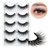 Picture of Veleasha Lashes 5D Faux Mink Lashes 100% Handmade Luxurious Fake Eyelashes Lightweight Fluffy False Eyelashes 5 Pairs Pack (Cat Eye)