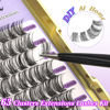 Picture of Lash Clusters Extensions Faux Mink False Eyelashes 12-16mm Wispy 63 Pcs Eyelash Clusters DD Curl Russian Strip DIY Individual Lashes Natural Look at Home Lash Extensions