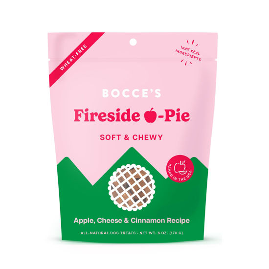 Picture of Bocce's Bakery Fireside Apple Pie Treats for Dogs, Wheat-Free Everyday Dog Treats, Made with Real Ingredients, Baked in The USA, All-Natural Soft & Chewy Cookies, Apples, Cheese & Cinnamon, 6 oz