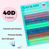 Picture of VAVALASH 7 Colors DIY Lash Extensions 280 PCS 40D Colored Individual Cluster Lashes D Curl Lash Clusters Faux Mink Slik Wispy False Lashes Easy Lash Extension DIY at Home (Color-40D-0.07-D-16mm)