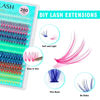 Picture of VAVALASH 7 Colors DIY Lash Extensions 280 PCS 40D Colored Individual Cluster Lashes D Curl Lash Clusters Faux Mink Slik Wispy False Lashes Easy Lash Extension DIY at Home (Color-40D-0.07-D-16mm)