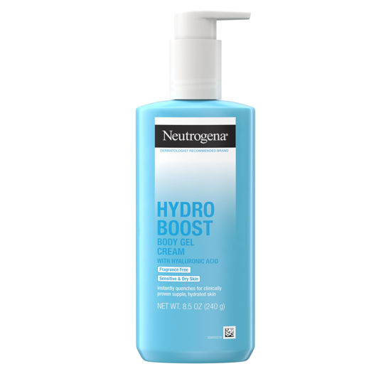 Picture of Neutrogena Hydro Boost Body Gel Cream Moisturizer with Hyaluronic Acid, Hydrating Lotion For Sensitive Skin, Fragrance Free, 8.5 oz