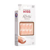 Picture of KISS Salon Acrylic Press On Nails, Nail glue included, 'Bonjour', Nude/White, Short Size, Squoval Shape, Includes 28 Nails, 2g Glue, 1 Manicure Stick, 1 Mini File