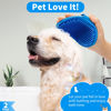 Picture of Comotech 3PCS Dog Bath Brush | Dog Shampoo Brush | Dog Scrubber for Bath | Dog Bath Brush Scrubber | Dog Shower/Washing Brush with Adjustable Ring Handle for Short & Long Hair (Blue Blue Blue)