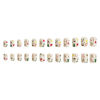 Picture of Christmas Press on Nails Cute Short Square Fake Nails Full Cover False Nails with Elk Santa Candy Cane Holly Designs Beige Stick on Nails Winter Acrylic Nails Xmas Nail Decorations for Women Girls