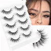 Picture of Veleasha Lashes 5D Faux Mink Lashes 100% Handmade Luxurious Fake Eyelashes Lightweight Fluffy False Eyelashes 5 Pairs Pack (G2)