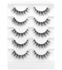 Picture of Veleasha Lashes 5D Faux Mink Lashes 100% Handmade Luxurious Fake Eyelashes Lightweight Fluffy False Eyelashes 5 Pairs Pack (G2)