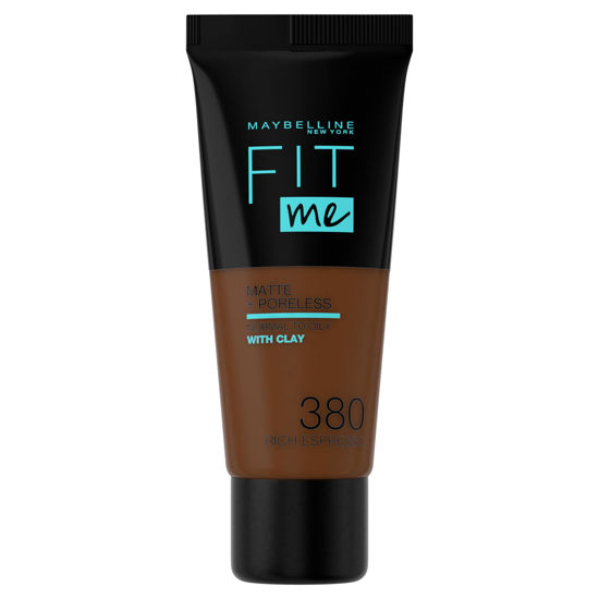 Picture of Maybelline Fit Me Foundation, Matte & Poreless, Full Coverage Blendable Normal to Oily Skin, 380 Rich Espresso 30ml