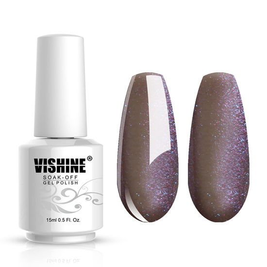 Picture of Vishine Gelpolish Gel Nail Polish Lacquer Shiny Color Soak Off UV LED Professional Manicure Peael Dark Tan(1601)