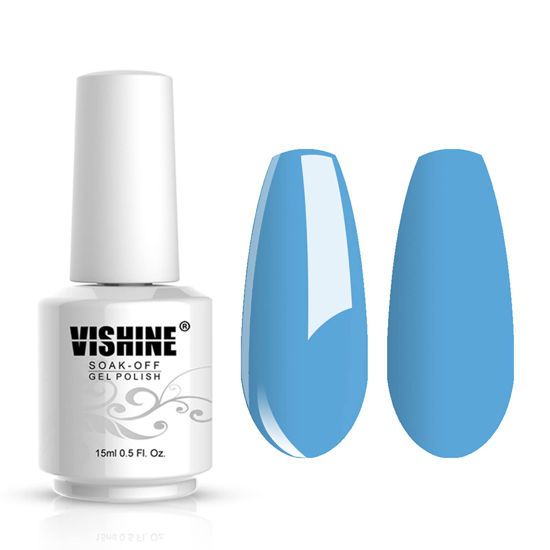 Picture of Vishine Gelpolish Professional UV LED Soak Off Varnish Color Gel Nail Polish Manicure Salon SteelBlue(1413)