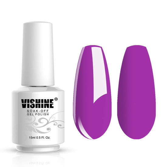 Picture of Vishine Gelpolish Lacquer Shiny Color Soak Off UV LED Gel Nail Polish Professional Manicure Meganta(1556)