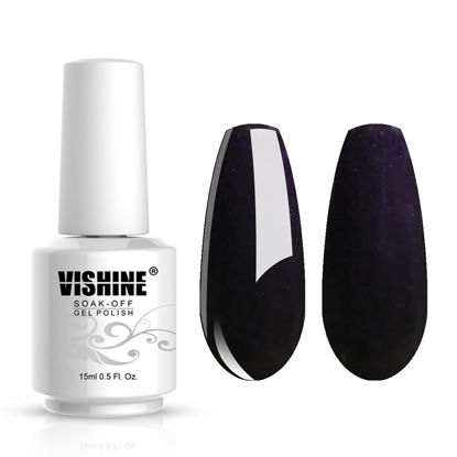 Picture of Vishine Gelpolish Professional Lacquer Color Soak Off UV LED Gel Nail Polish Manicure Purple Black(1460)