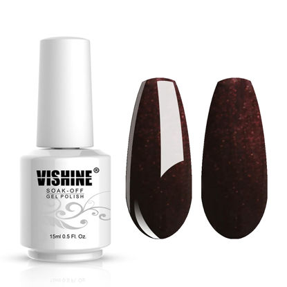 Picture of Vishine Gelpolish Professional Lacquer Color Soak Off UV LED Gel Nail Polish Manicure Dark Sienna(1461)