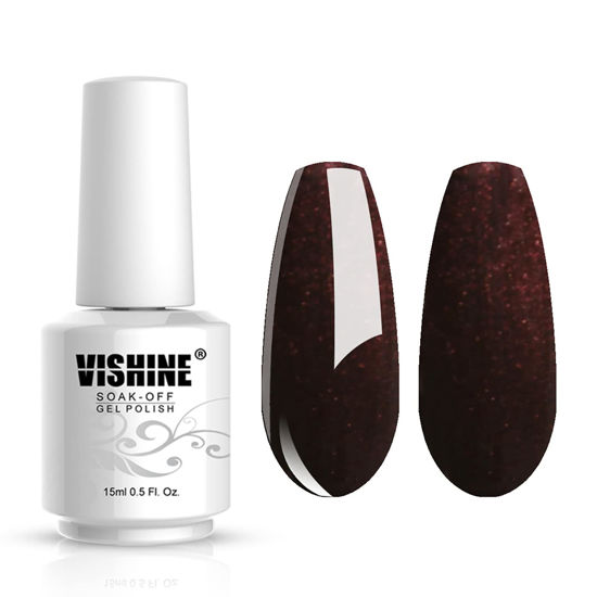 Picture of Vishine Gelpolish Professional Lacquer Color Soak Off UV LED Gel Nail Polish Manicure Dark Sienna(1461)