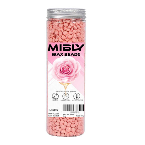 Picture of Milby Wax Beads for Hair Removal - 300g Wax Beads Suitable for All Type of Skin - Fast-Melting Hard and Soft Wax Beads - Salon Quality Result Quick and Easy Waxing Solution (Wax Beads 300g Rose)