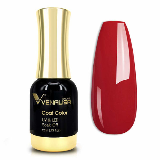 Picture of VENALISA Gel Nail Polish, 12ml Red Color Soak Off UV LED Nail Gel Polish Nail Art Starter Manicure Salon DIY at Home, 0.43 OZ