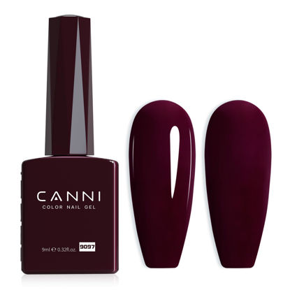 Picture of CANNI Dark Red Gel Nail Polish, 1Pcs Burgundy Red Gel Polish Deep Red Color Nail Polish Gel High Gloss Soak Off U V Gel Nail French Nail Manicure Salon DIY