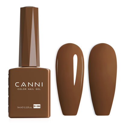 Picture of CANNI Brown Fall Gel Nail Polish, 1Pcs Chocolate Brown Gel Polish Fall Winter Color Nail Polish Gel High Gloss Soak Off U V Gel Nail French Nail Manicure Salon DIY