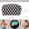 Picture of PAZIMIIK Checkered Makeup Bag for Purse Portable Zipper Make Up Pouch Small Cosmetic Case for Travel Accessories (Black)