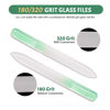 Picture of CANVALITE Glass Nail File for Natural Nails Double Sided 180/320 Grit Crystal Nail Files with Case Glass Fingernail File Stocking Stuffers for Women Girls Gifts, Light Green