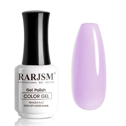 Picture of RARJSM Lavender Purple Nude Gel Nail Polish Neutral Sheer Ice Jelly Purple Gel Polish Transparent Nail Gel Polish Soak off UV LED Cured for Home Salon DIY Manicure 15ml Single Bottle Summer Color