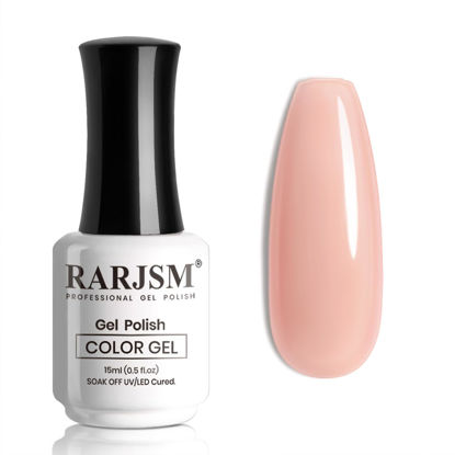 Picture of RARJSM Nude Gel Nail Polish Pale Red Neutral Skin Tone Color Sheer Jelly Gel Polish 1PC 15ml Single Bottle Cream Transparent Pink Nail Gel Polish Soak off UV LED Cured for Home Salon DIY Manicure